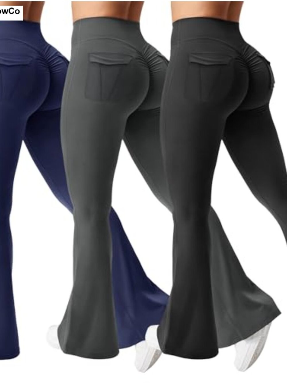 Women's Flare Leggings with Pockets High Waisted Yoga Pants
